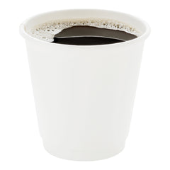 8 oz White Paper Coffee Cup - Double Wall - 3 1/2