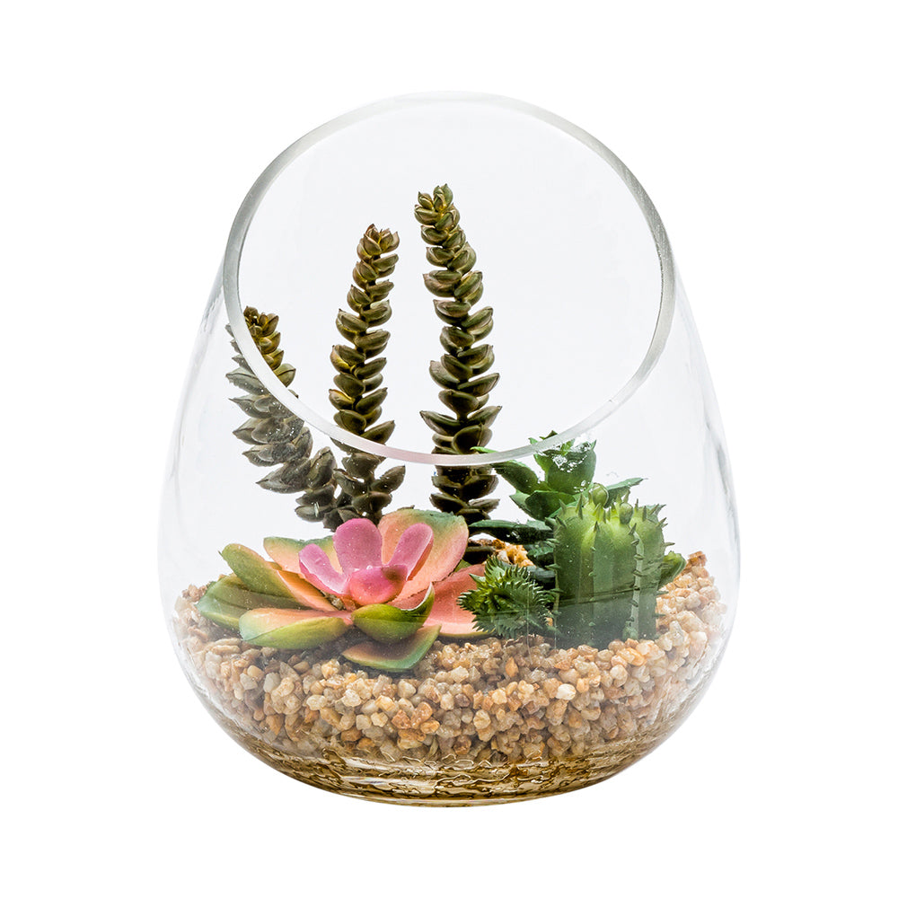 artificial succulents in glass Restaurantware-6 x 7 Inch Faux Succulent, 1 Artificial Succulent