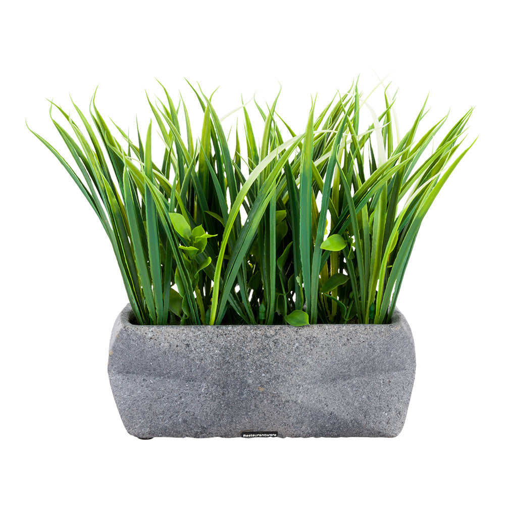 artificial plant in rectangular pot Restaurantware-6.3 x 10.2 Inch Faux Succulent Arrangement, 1 Artificial Succulent