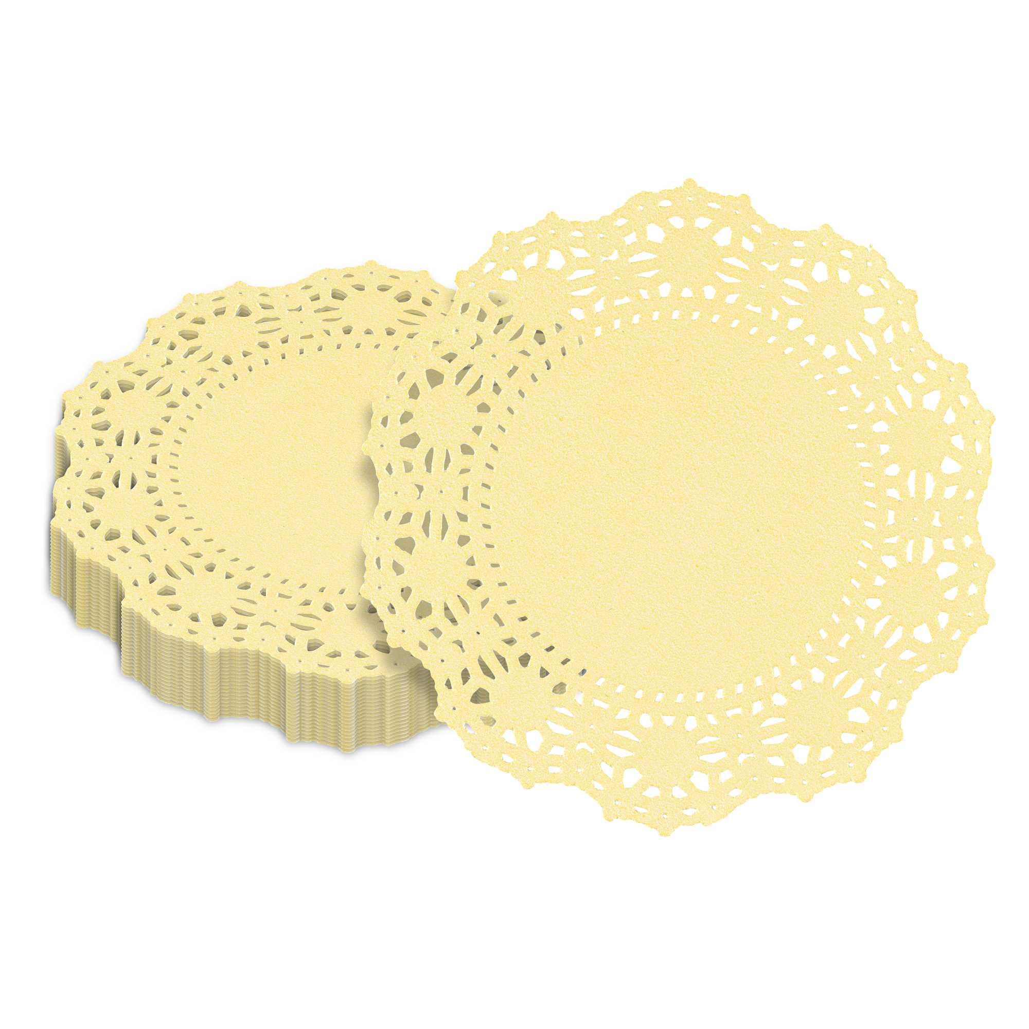 Pastry Tek Round Yellow Paper Doilies Lace 4 X 4 4000 Count Box pastry-tek-round-yellow-paper-doilies-lace-4-x-4-4000-count-box
