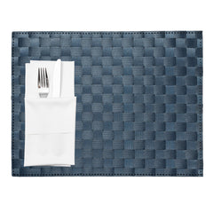 Macroweave Rectangle Navy Blue Woven Placemat - 16