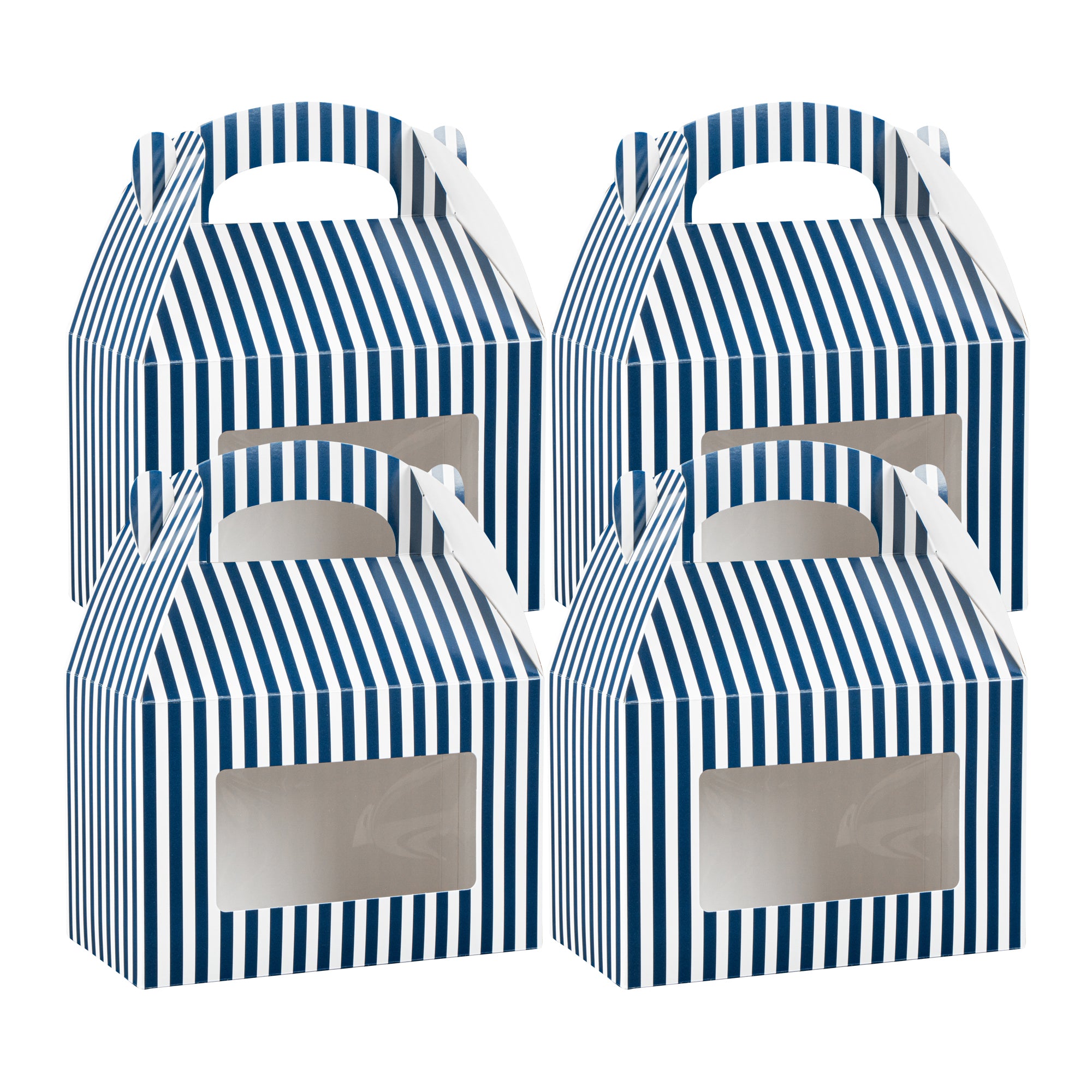 Bio Tek Blue And White Stripe Paper Gable Box Take Out Container bio-tek-blue-and-white-stripe-paper-gable-box-take-out-container