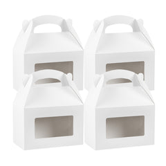 Bio Tek White Paper Gable Box / Lunch Box - Greaseproof, with Window - 8 1/2