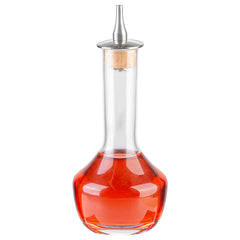 Bar Lux 4 oz Glass Modern Style Bitters Bottle - Silver Dasher - 5 3/4