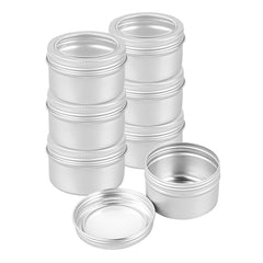 RW Base 4 oz Round Silver Tin Container - with Window Lid - 100 count box