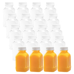 8 oz Square Clear Plastic Cold Pressed Juice Bottle - with Safety Cap - 2 1/4