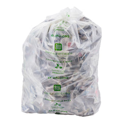 Basic Nature 45 gal Clear Plastic Trash Can Liner - Compostable - 100 count box