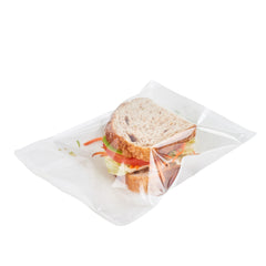 Bag Tek White Plastic Medium Sandwich and Snack Bag - Heat Sealable - 8 3/4