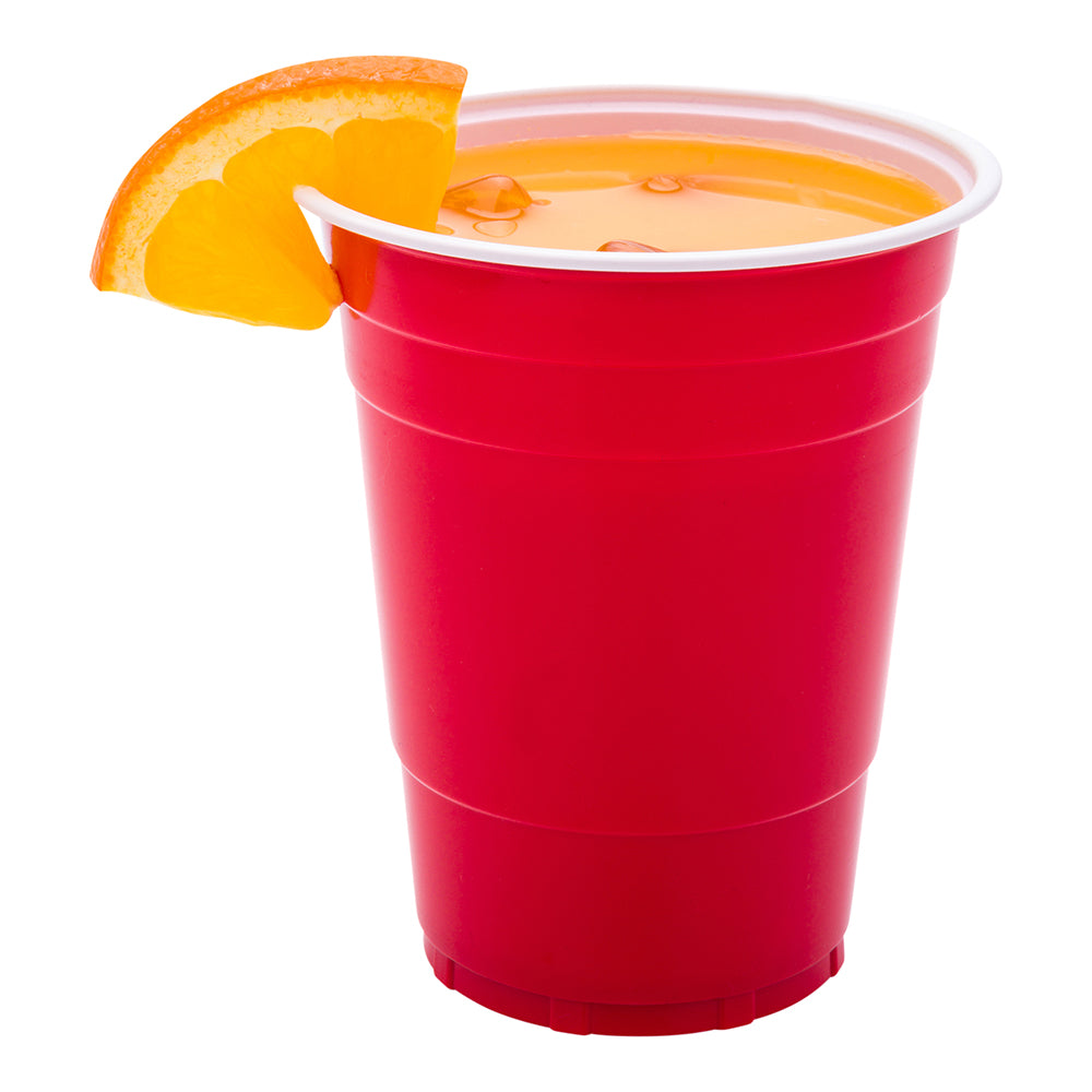 RW Base 16-oz Red Plastic Party Cup - 3 3/4 x 3 3/4 x 4 3/4