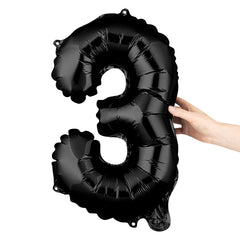 Balloonify Black Mylar Number 3 Balloon - 16