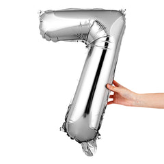 Balloonify Silver Mylar Number 7 Balloon - 16