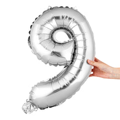 Balloonify Silver Mylar Number 9 Balloon - 16
