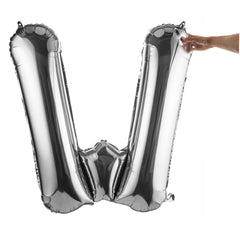 Balloonify Silver Mylar Letter W Balloon - 40