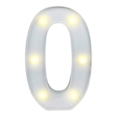 Illumify White LED Marquee Number 0 Sign - 8 3/4