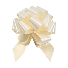 Gift Tek Cream Plastic Flora Satin Pull Bow - 5 1/2