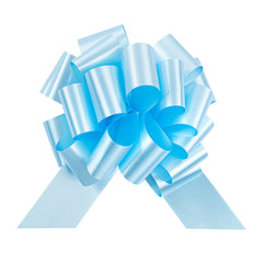 Gift Tek Light Blue Plastic Flora Satin Pull Bow - 5 1/2