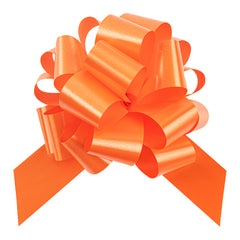 Gift Tek Orange Plastic Flora Satin Pull Bow - 5 1/2