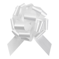 Gift Tek White Plastic Flora Satin Pull Bow - 5 1/2