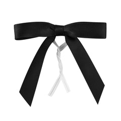 Gift Tek Black Polyester Satin Twist Tie Bow - Pre-Tied - 3