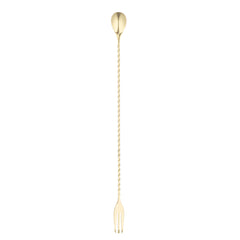 Bar Lux Gold-Plated Stainless Steel Trident Barspoon - 16
