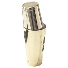 Bar Lux 24 oz Gold-Plated Stainless Steel Boston Shaker - Weighted - 3 1/2