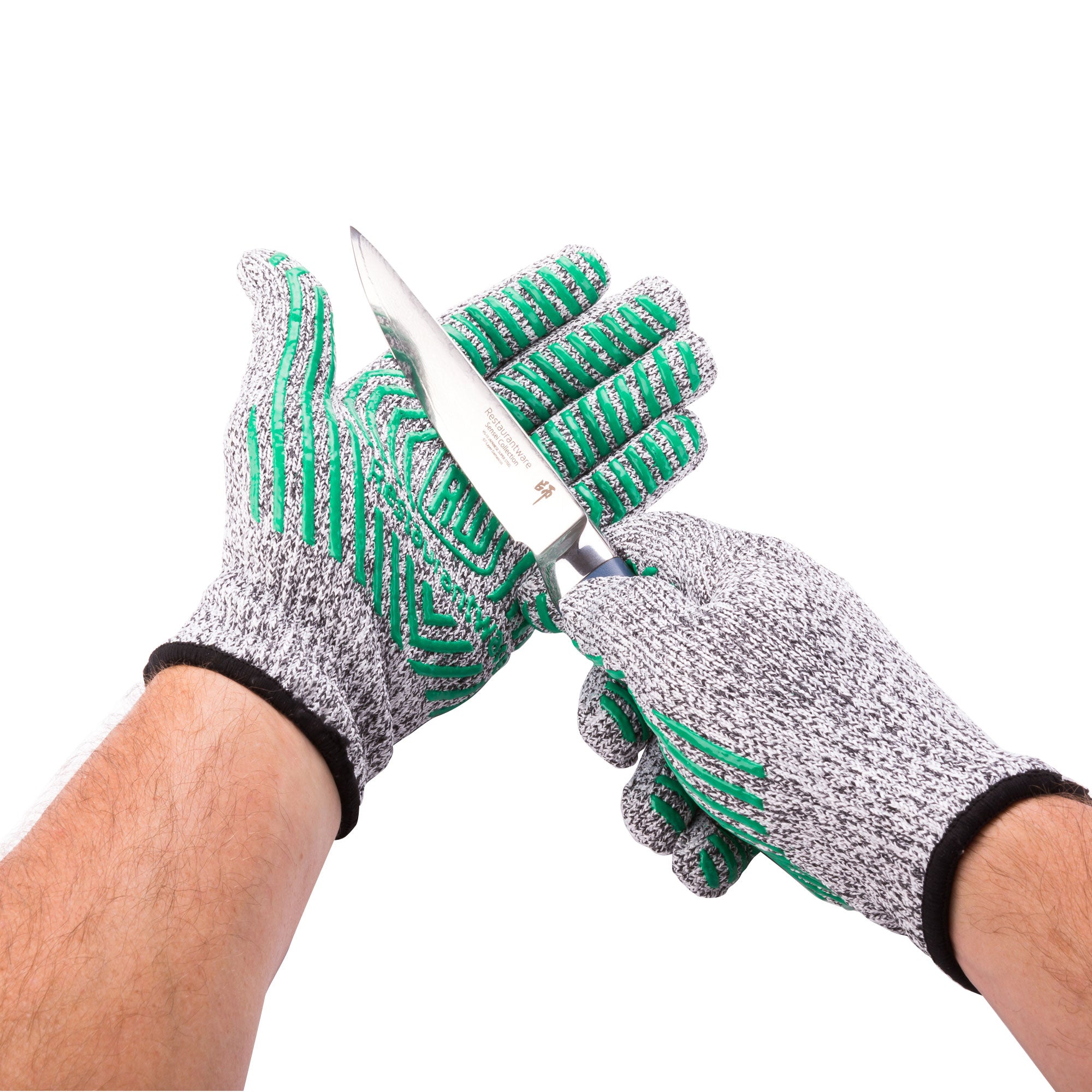 Life Protector Gray Non Slip Food Safe Cut Resistant Gloves Level