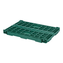 Cater Tek Rectangle Green Plastic 43L Collapsible Milk Crate - Stackable - 23 1/2