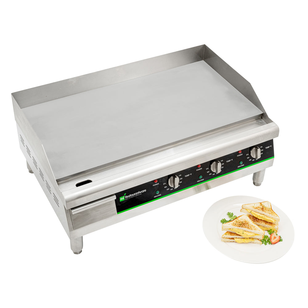 Hi Tek Stainless Steel Electric Countertop Griddle - 208/240V, 3375W-4500W  - 30 - 1 count box
