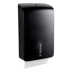 Clean Tek Professional Black Plastic C-Fold / M-Fold Paper Towel Dispenser - 10 3/4