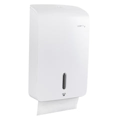 Clean Tek Professional White Plastic C-Fold / M-Fold Paper Towel Dispenser - 10 3/4
