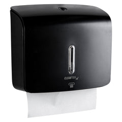 Clean Tek Professional Black Plastic M-Fold Paper Towel Dispenser - 10 3/4