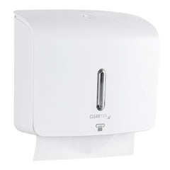 Clean Tek Professional White Plastic M-Fold Paper Towel Dispenser - 10 3/4