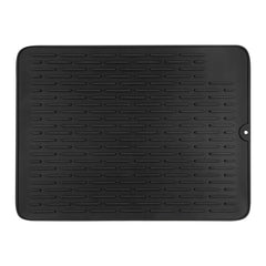 Comfy Grip Rectangle Black Silicone Dish Drying Mat - 15 3/4