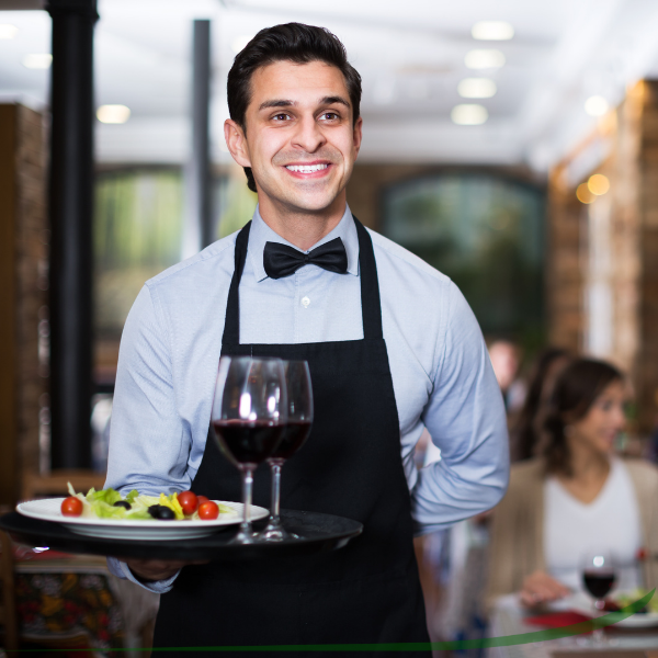 Waiter with plate