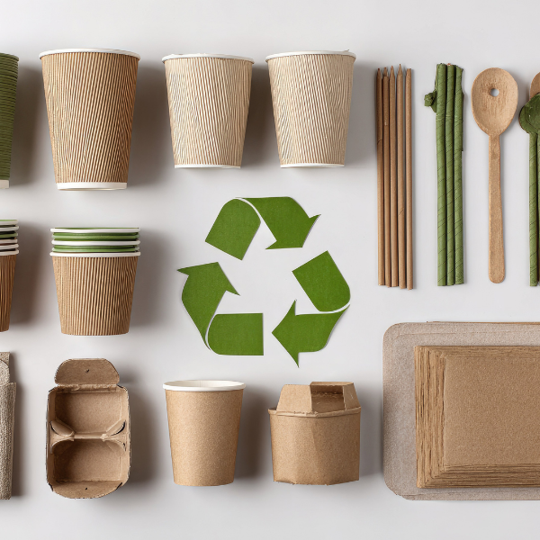 disposable cups, bowls, spoons