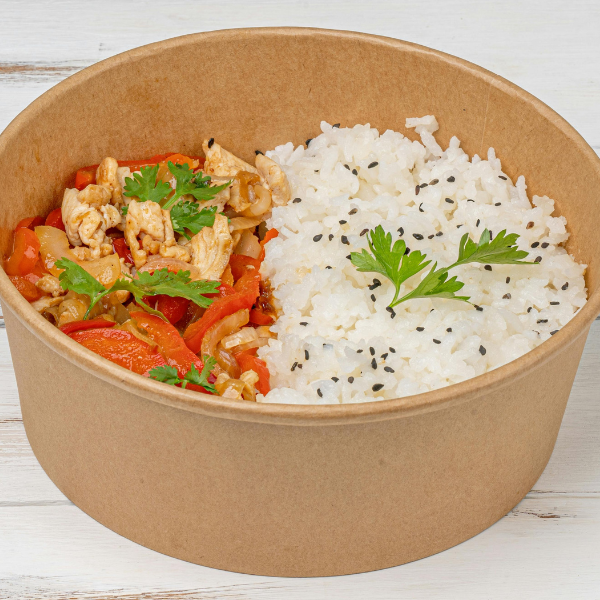 rice and salad bowl