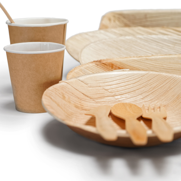 bamboo tableware, cutlery and paper cups