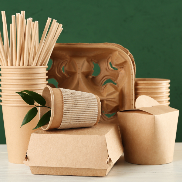 cups, straws, takeout boxes