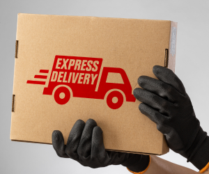 Delivery express written on a box
