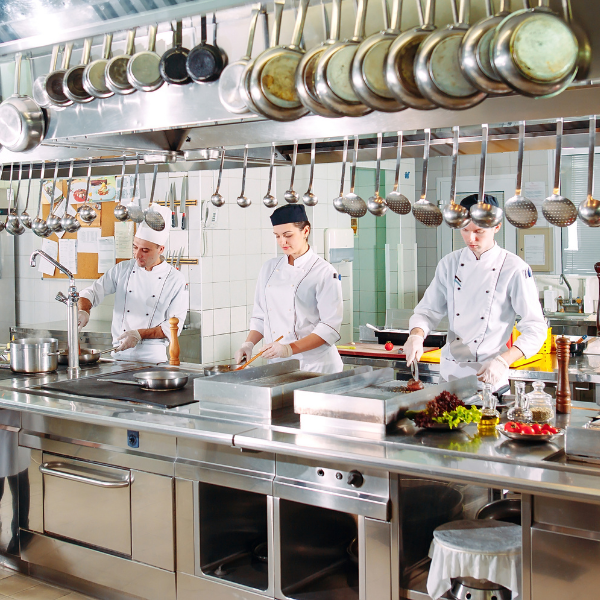 Chefs working in the kitchen