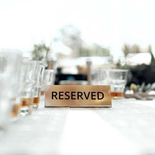 reserved table label