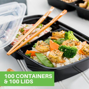 100 Containers & 100 Lids