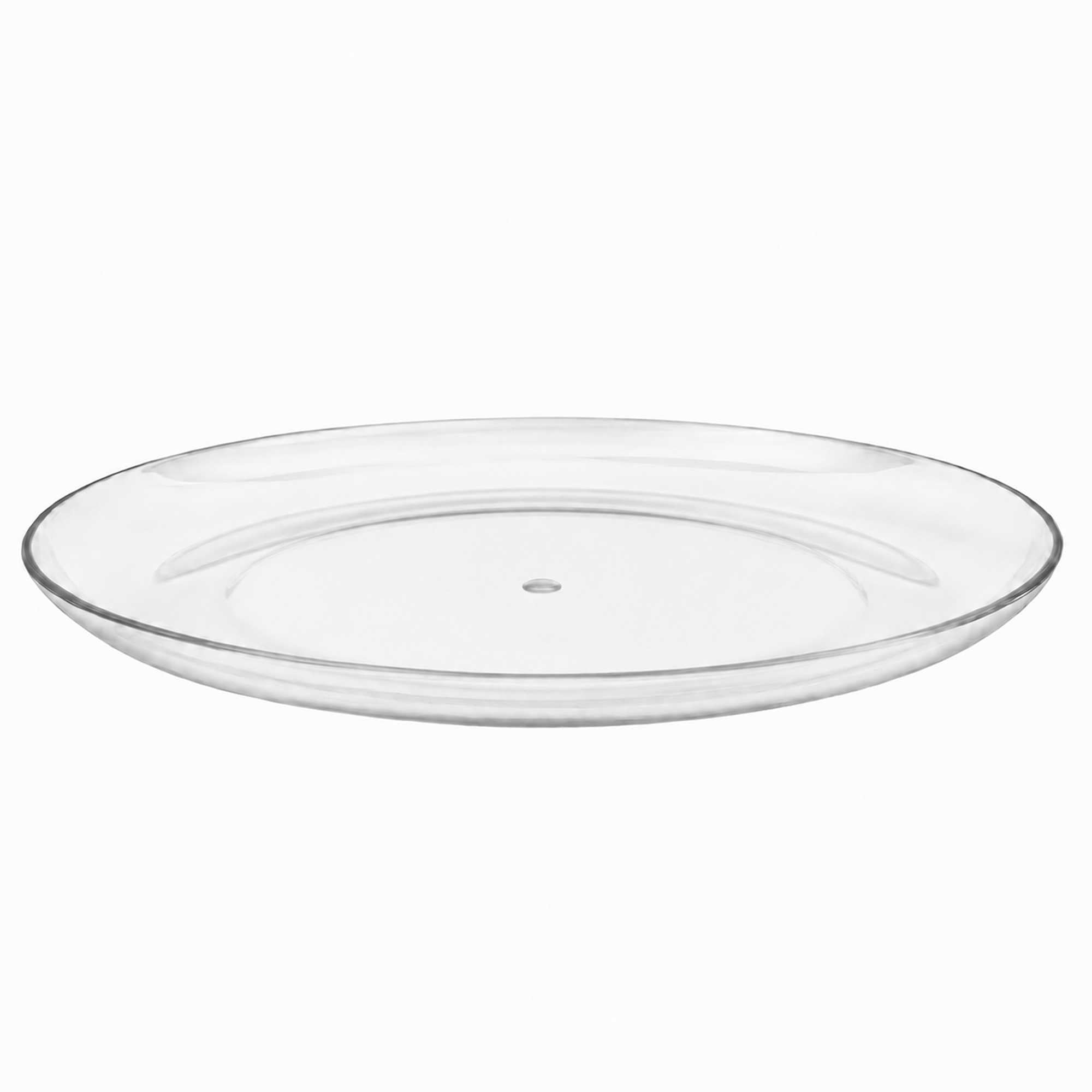 Maxi Serve 100 Round Clear 7" Plastic Medium Elegant Plates and 100 Argento Silver Plastic Cutlery Sets