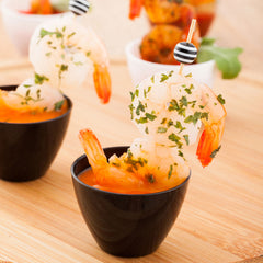Mini Serve 100 2 oz Round Black Plastic Mini Tasting Bowls and 100 Silver Plastic 4