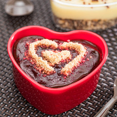 Mini Serve 100 5 oz Red Plastic Mini Heart Cups and 100 Silver Plastic 4