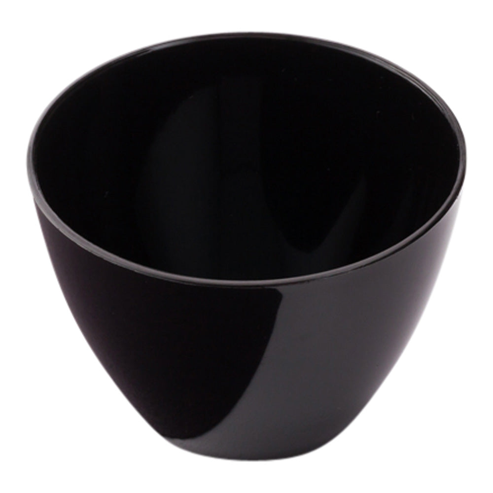 Mini Serve 100 2 oz Round Black Plastic Mini Tasting Bowls and 100 Silver Plastic 4" Mini Spoons