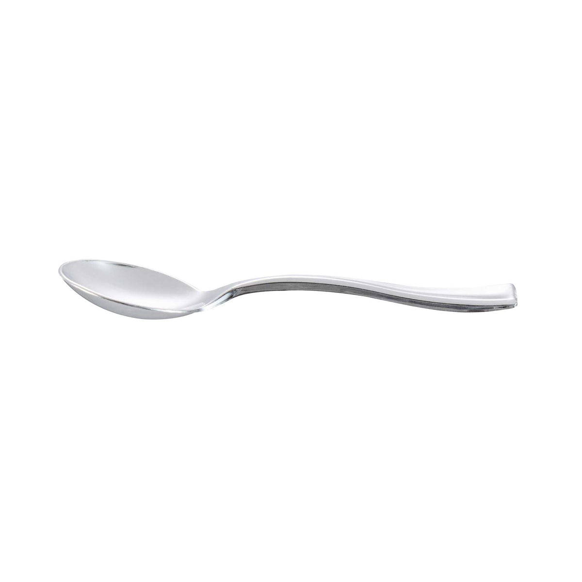 Mini Serve Bundle: 100 3 oz Round Seagreen Plastic Incline Shot Glass with 100 Silver Plastic 4" Mini Spoons