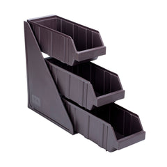 Met Lux 1 Brown 3-Tier Stand and 3 Condiment Bins
