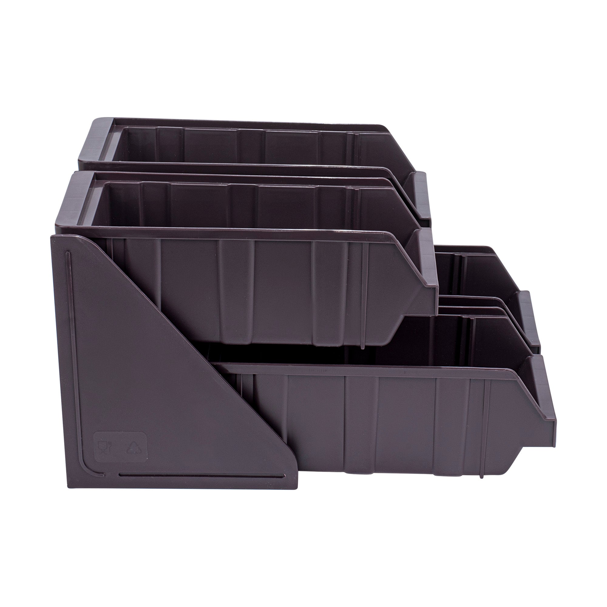 Met Lux 2 Brown 2-Tier Stands and 4 Condiment Bins and 4 Connector Clips