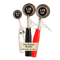 Met Lux 3-Piece Assorted Stainless Steel Portion Scoop Set - 0.5 oz, 1.25 oz, 1.75 oz - 1 count box